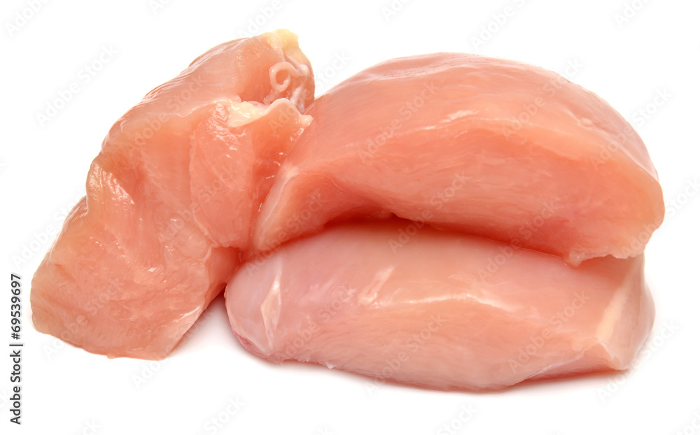 Raw chicken fillets