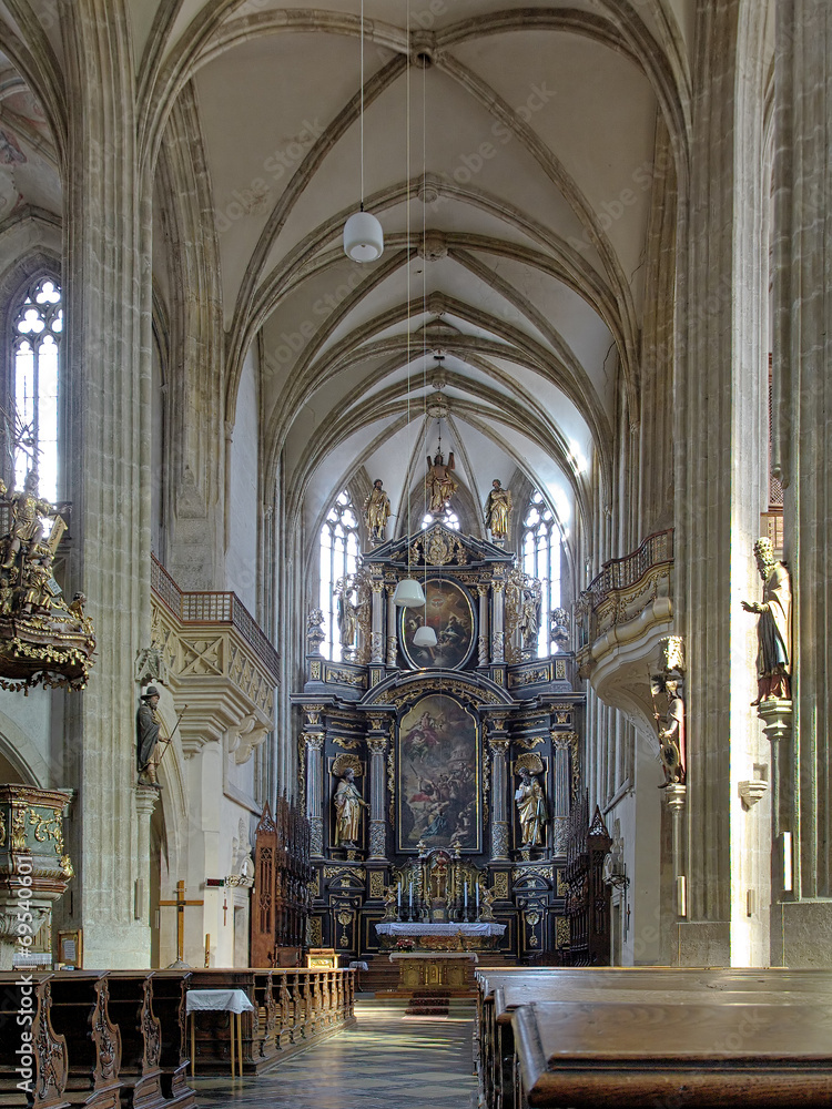 Interior of St. James Church in Kutna Hora, Czech Republic