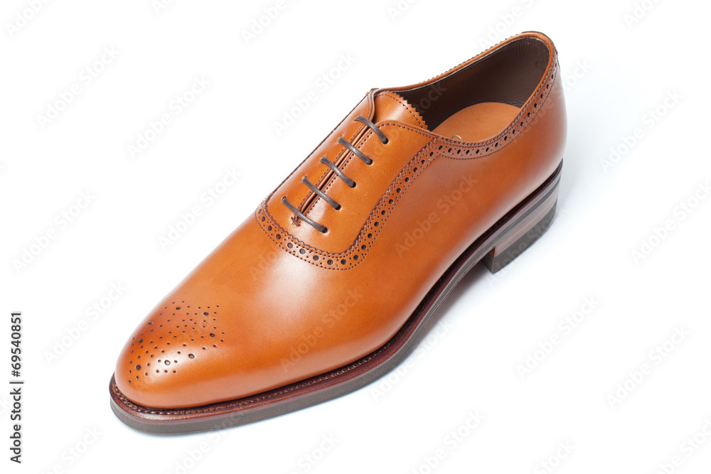 Fototapeta premium men's leather shoes closeup