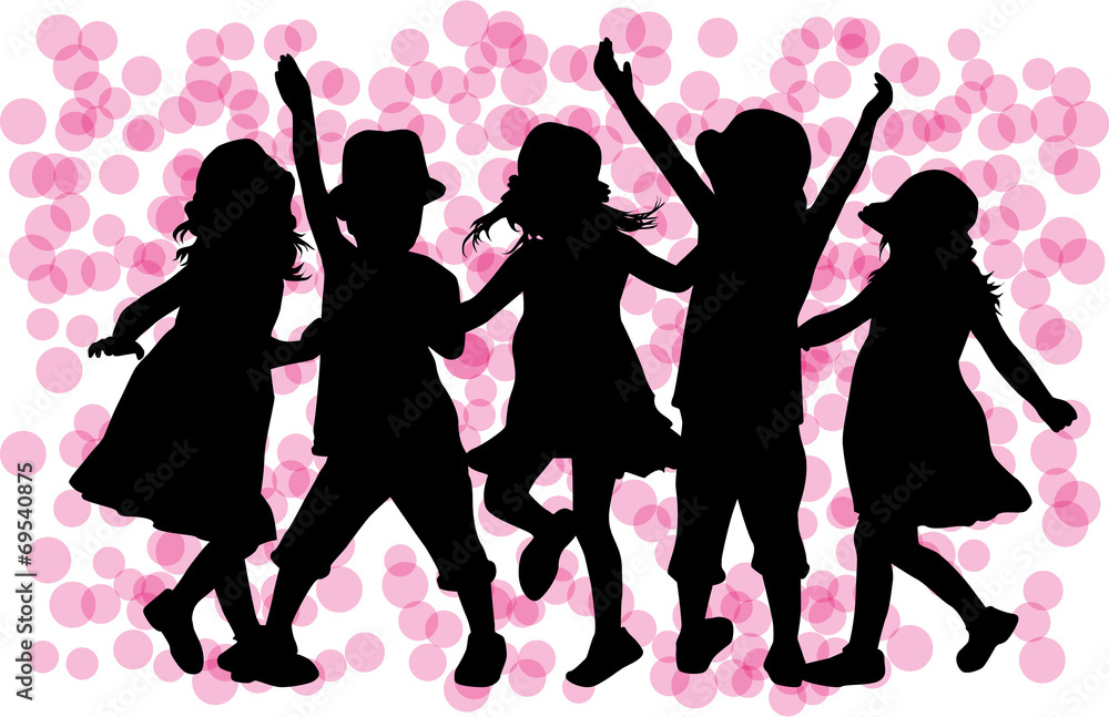 children silhouettes children silhouettes