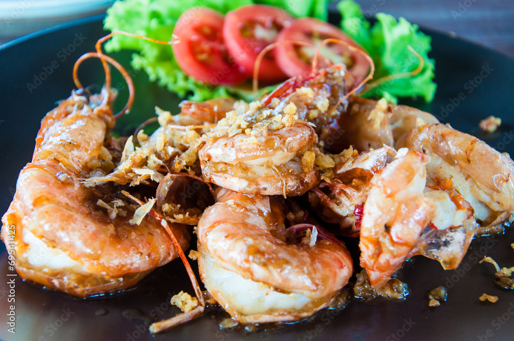 Close up on Traditional Thai dish with spicy shrimps Close up on Traditional Thai dish with spicy shrimps