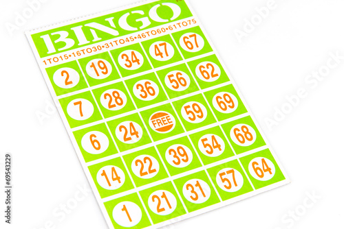 bingo game card