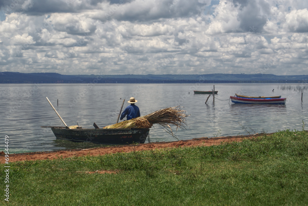 Fototapeta premium Fisherman, Paraguay