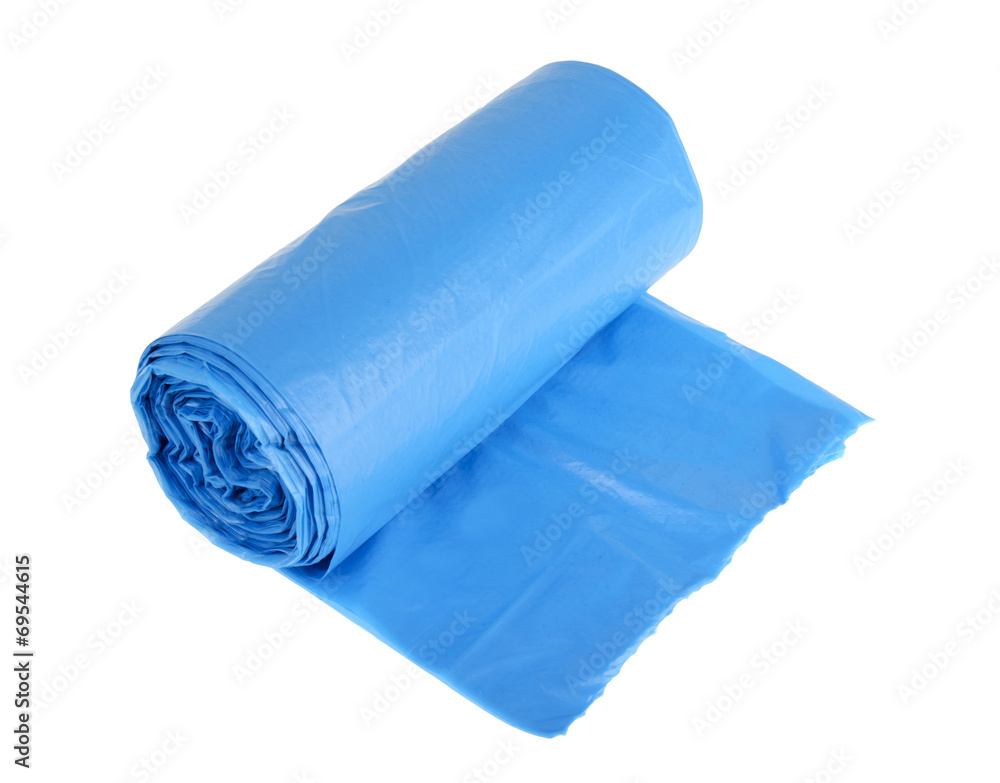 Roll of plastic garbage bags isolated on white Roll of plastic garbage bags isolated on white