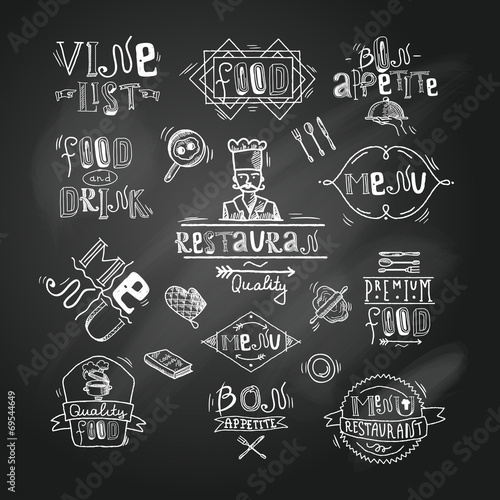 Restaurant label chalkboard