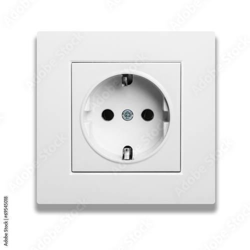 European wall outlet isolated on white background