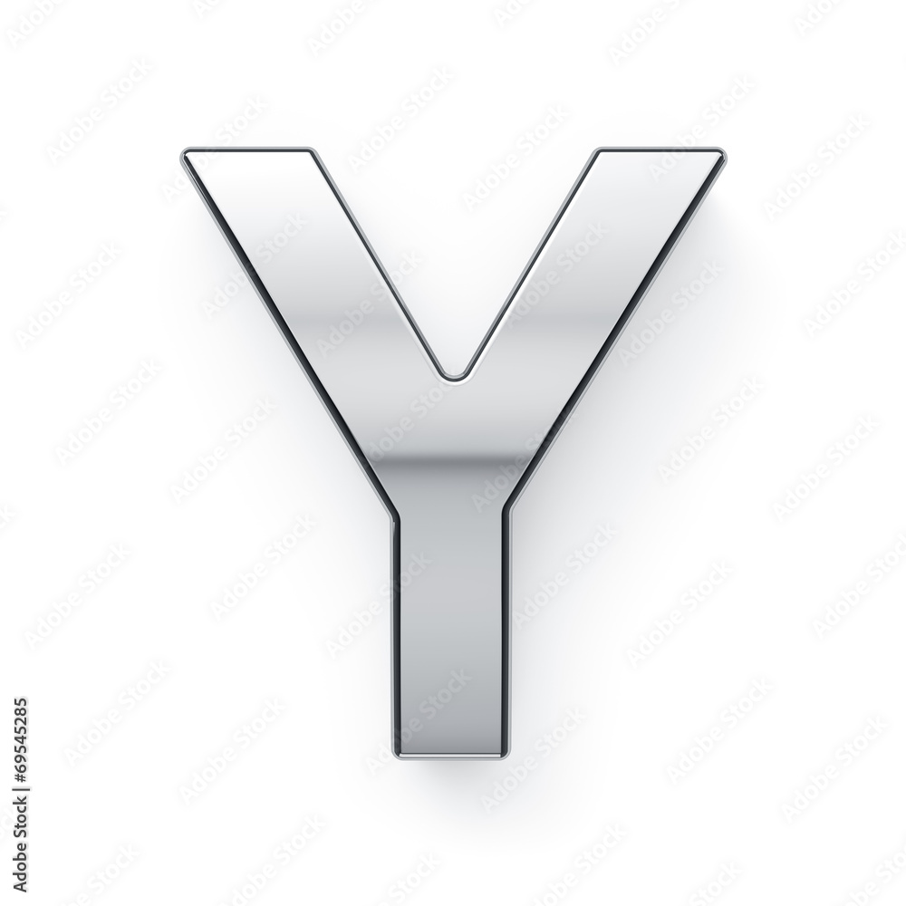 3d render of metalic alphabet letter simbol - Y 3d render of metalic alphabet letter simbol - Y