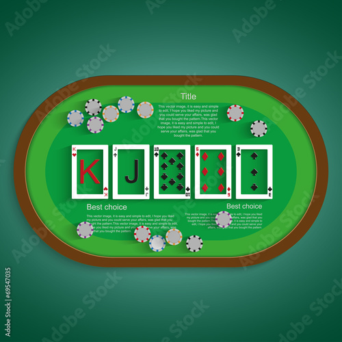 Poker table with a combination of high card