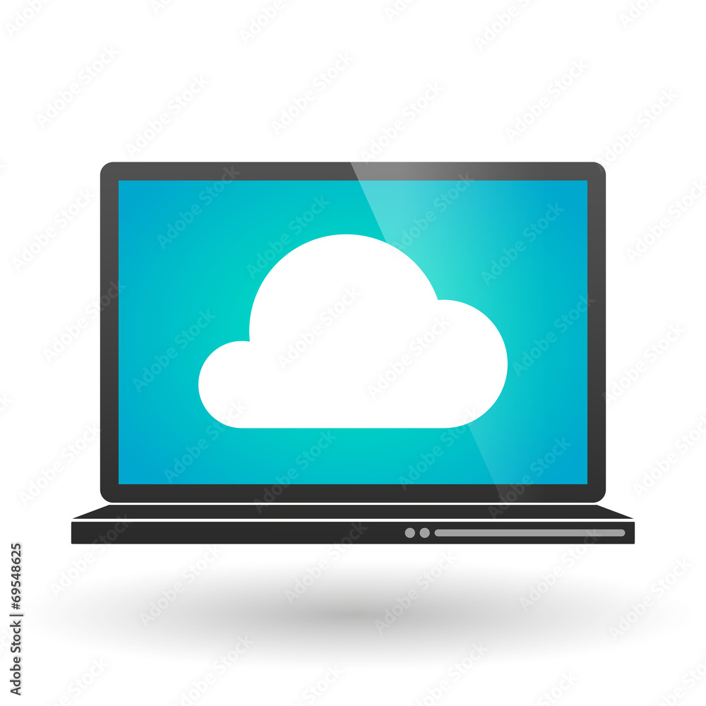 Laptop with a cloud Laptop with a cloud