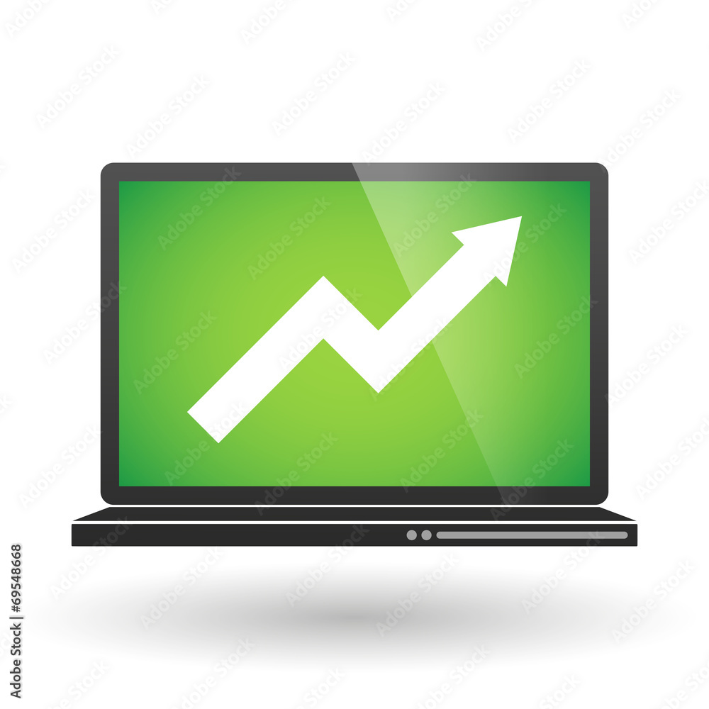 Laptop with a graph Laptop with a graph