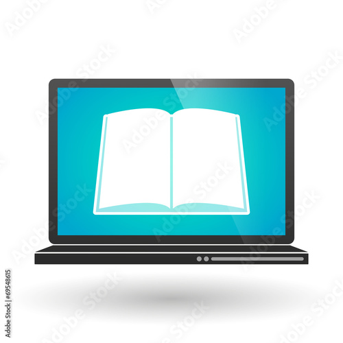 Laptop with a book