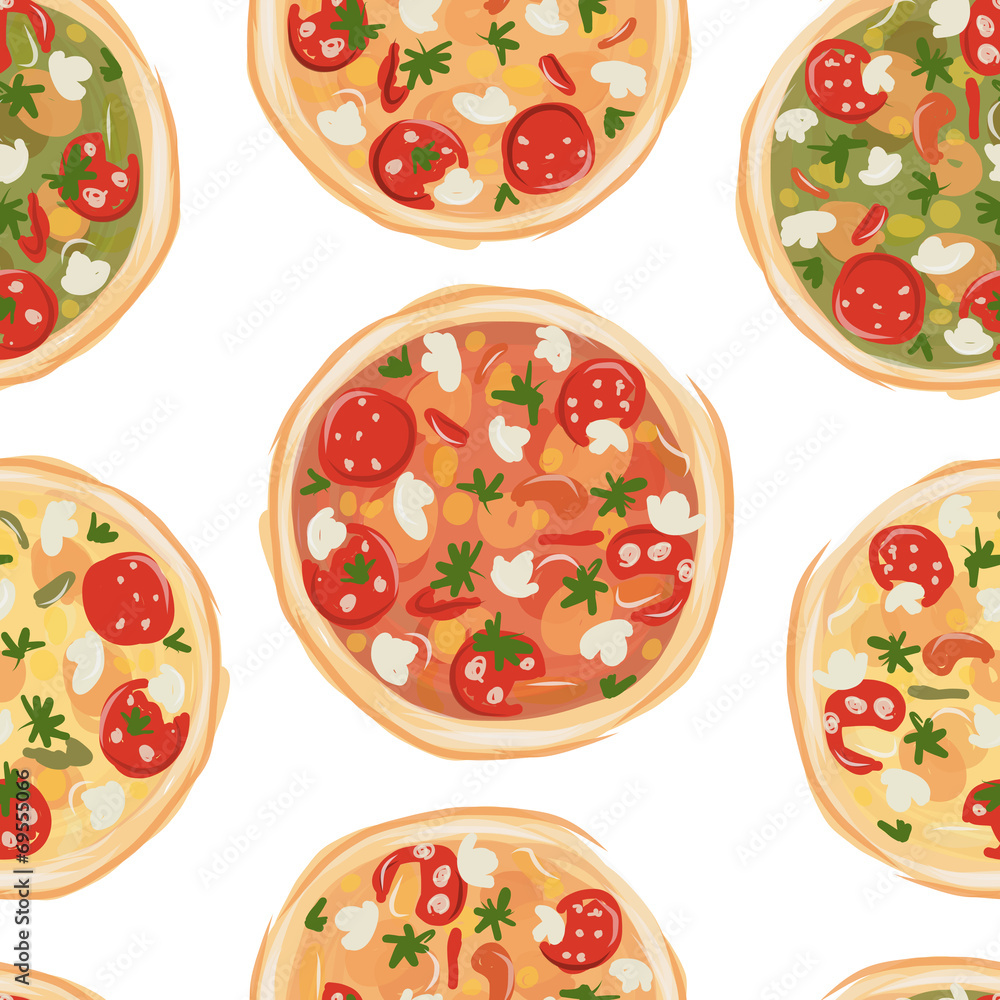 Pizza, seamless pattern for your design Pizza, seamless pattern for your design