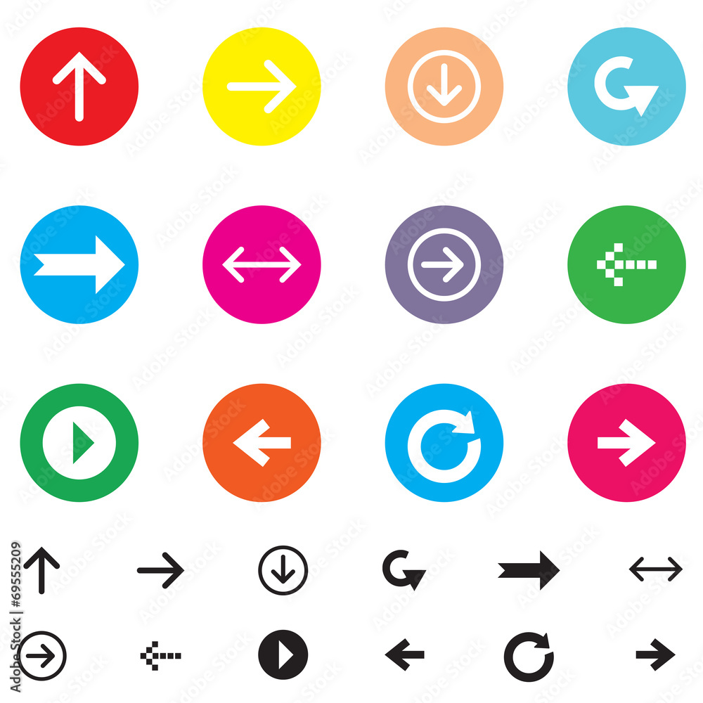 Arrow sign vector icon set Arrow sign vector icon set