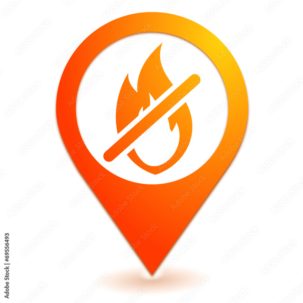 feu interdit sur symbole localisation orange