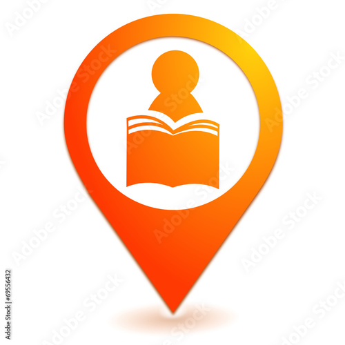 bibliothèque sur symbole localisation orange