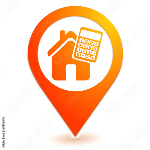crédit immobilier sur symbole localisation orange