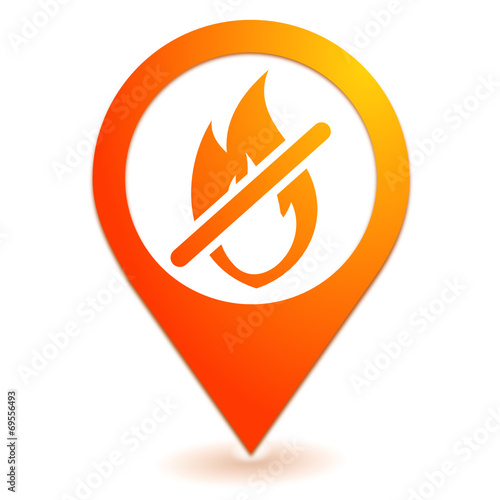 feu interdit sur symbole localisation orange photo