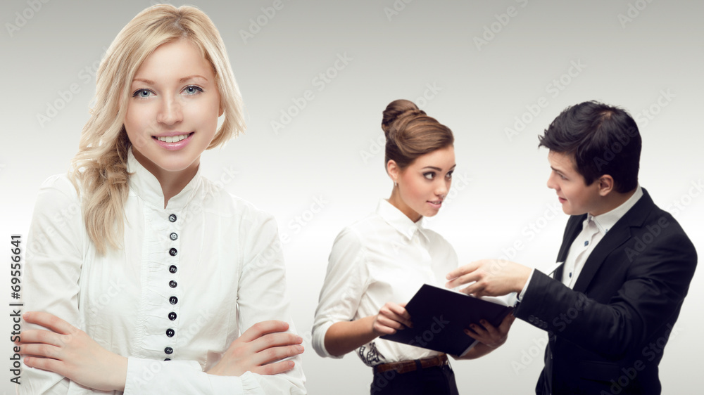 team of young successful business people team of young successful business people