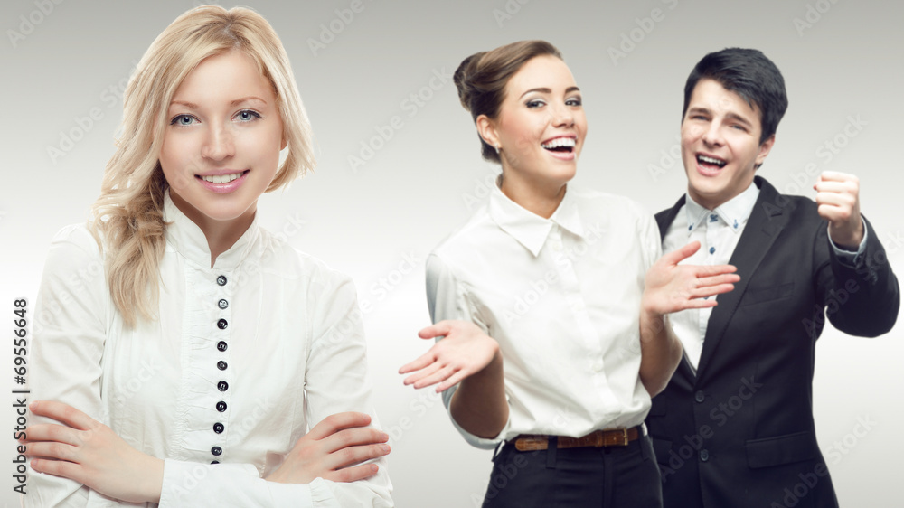 team of young successful business people team of young successful business people