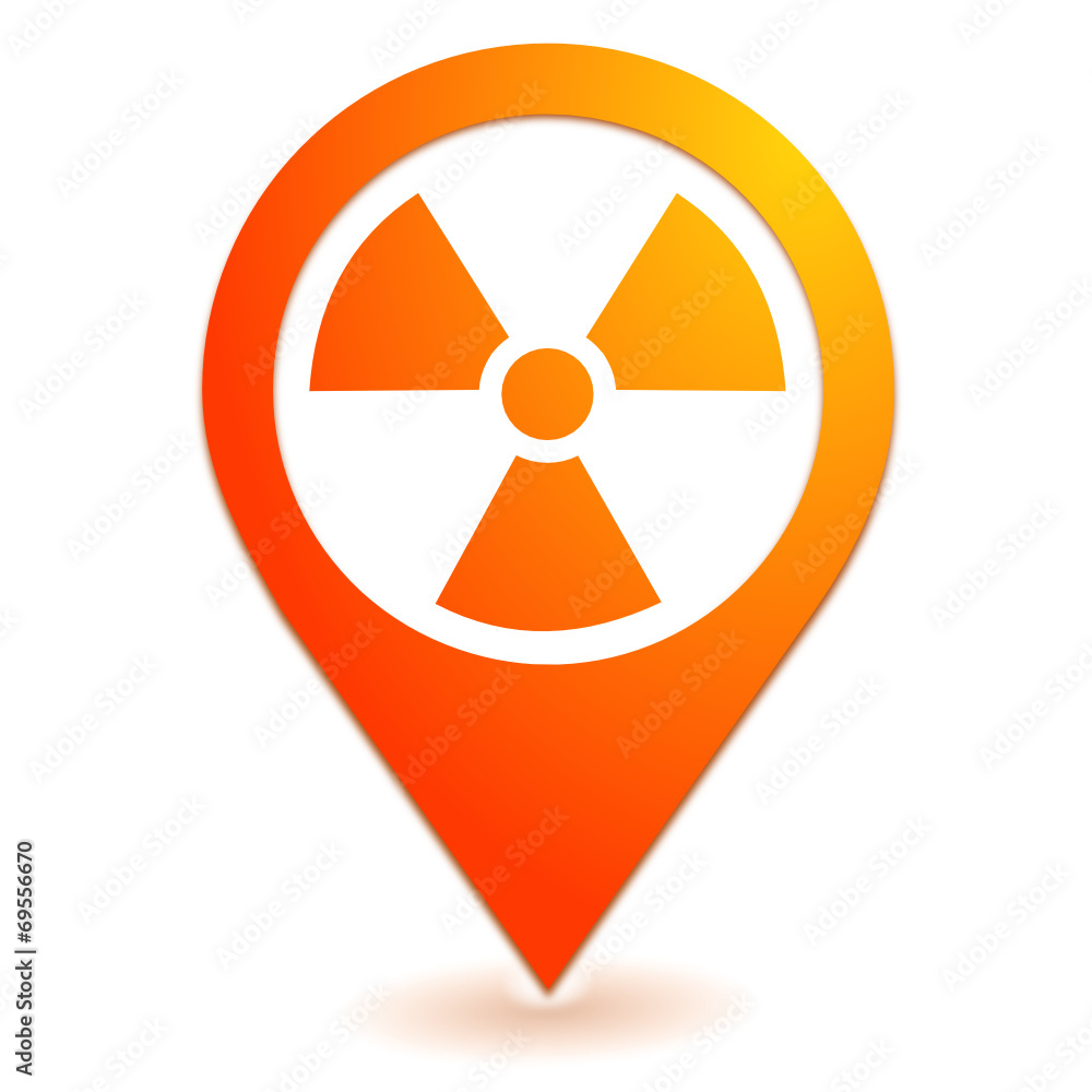 radioactivité sur symbole localisation orange radioactivité sur symbole localisation orange
