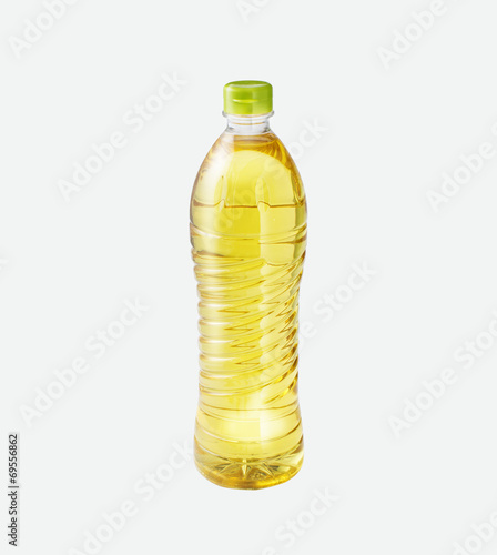 Rice oil in a bottle on isolated background
