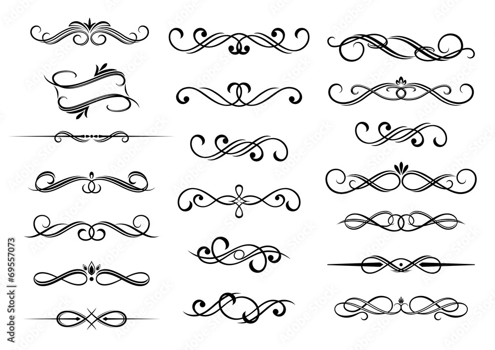Border calligraphic elements set Border calligraphic elements set