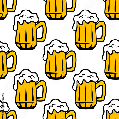 Beer tankard seamless pattern