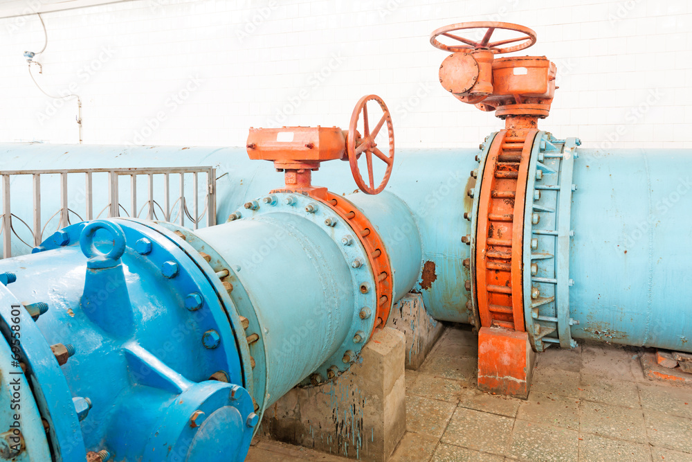 Water pipe in a sewage treatment plant Water pipe in a sewage treatment plant