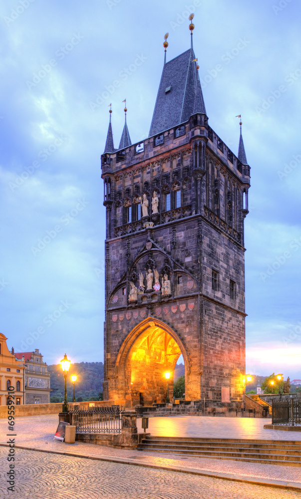 Charles bridge with tower, Prague