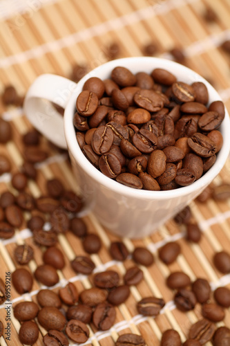 Cup of coffee beans