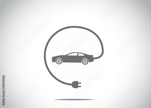 electric hybrid car charger plug concept symbol illustration art