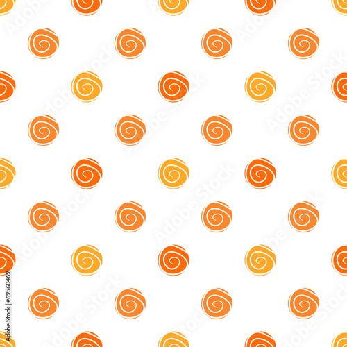 Warm polka dot vector seamless pattern - in orange colors