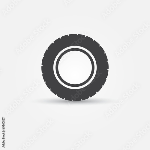 Road tire vector icon - transportation minimal symbol