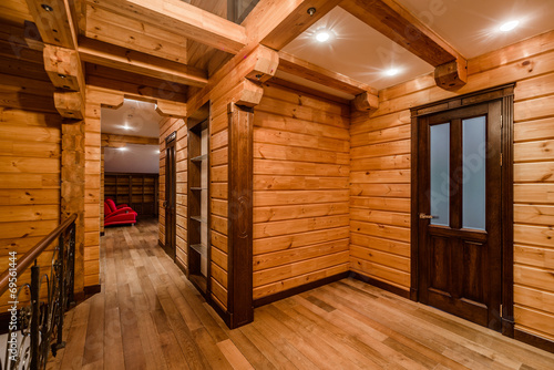 Inside of log cabin