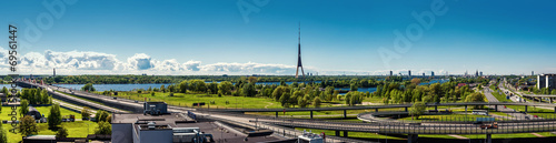Panoramic view of Riga city. Latvia