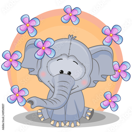 Elephant with flowers © reginast777