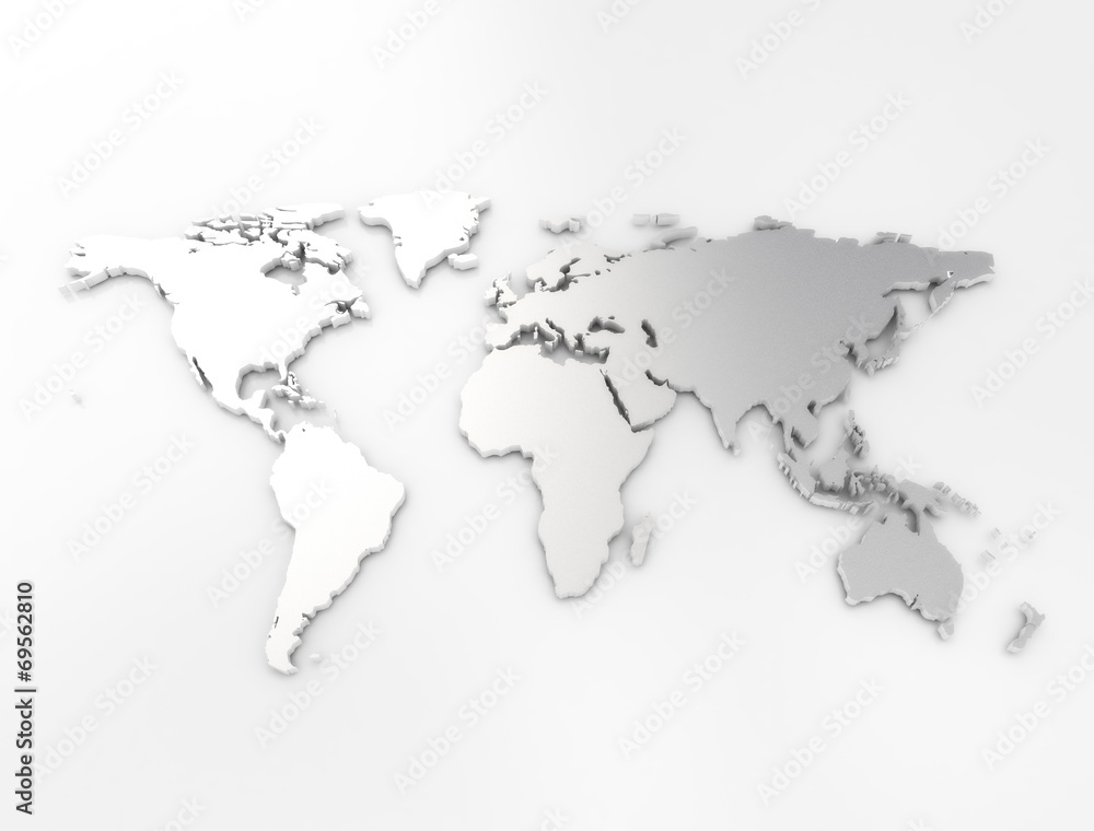 World map silver