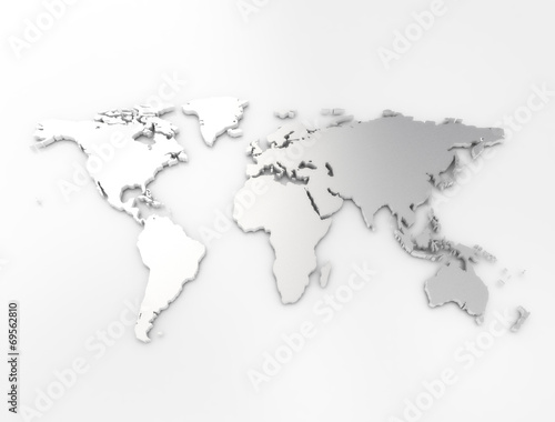 World map silver