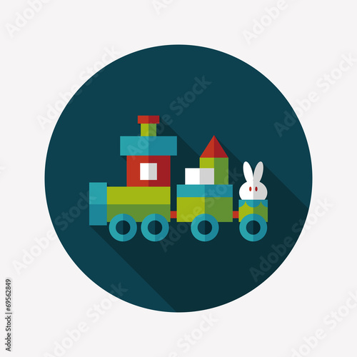 Train toy flat icon with long shadow EPS 10