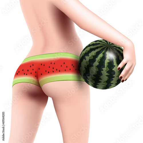 woman with watermelon