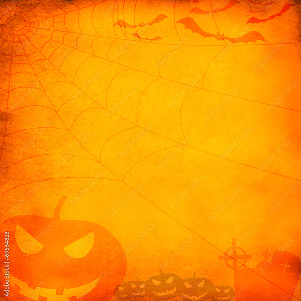 Fototapeta premium Grunge orange halloween background