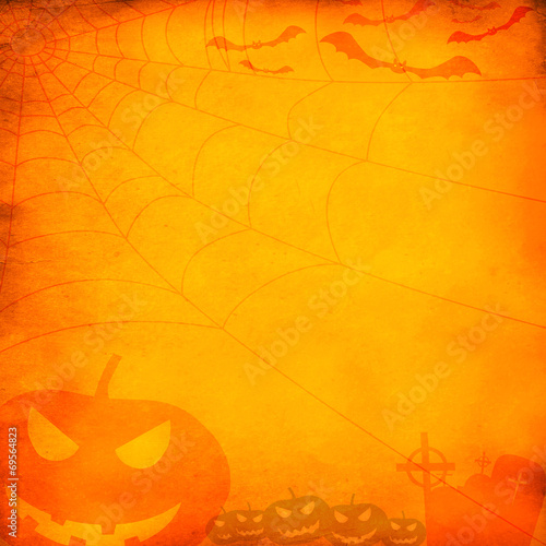 Grunge orange halloween background