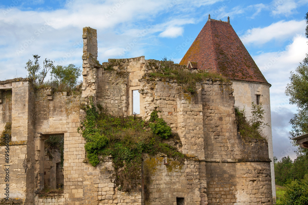 Les ruines du château d'Armentières sur Ourcq en Picardie