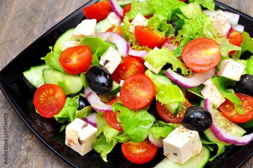 Greek salad closeup