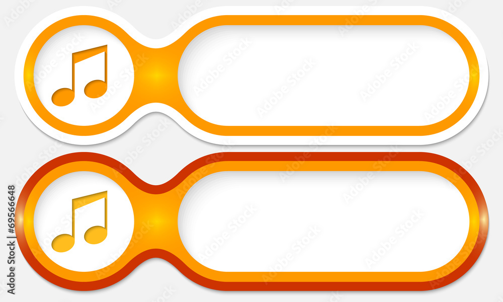 two buttons for entering text with music symbol two buttons for entering text with music symbol