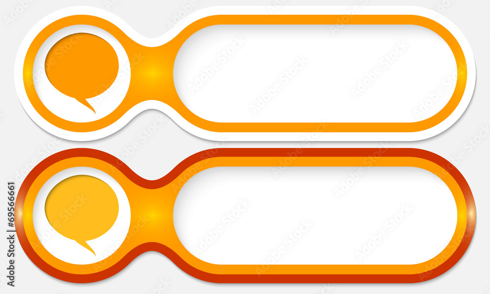 two buttons for entering text with speech bubble two buttons for entering text with speech bubble