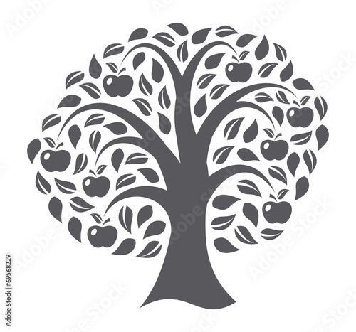 Apple tree on white background