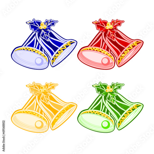 Christmas trimmings bells faience vector