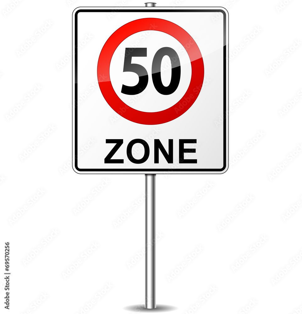 Vector speed limit zone sign