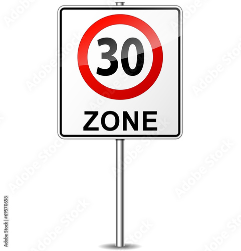 Vector speed limit zone sign